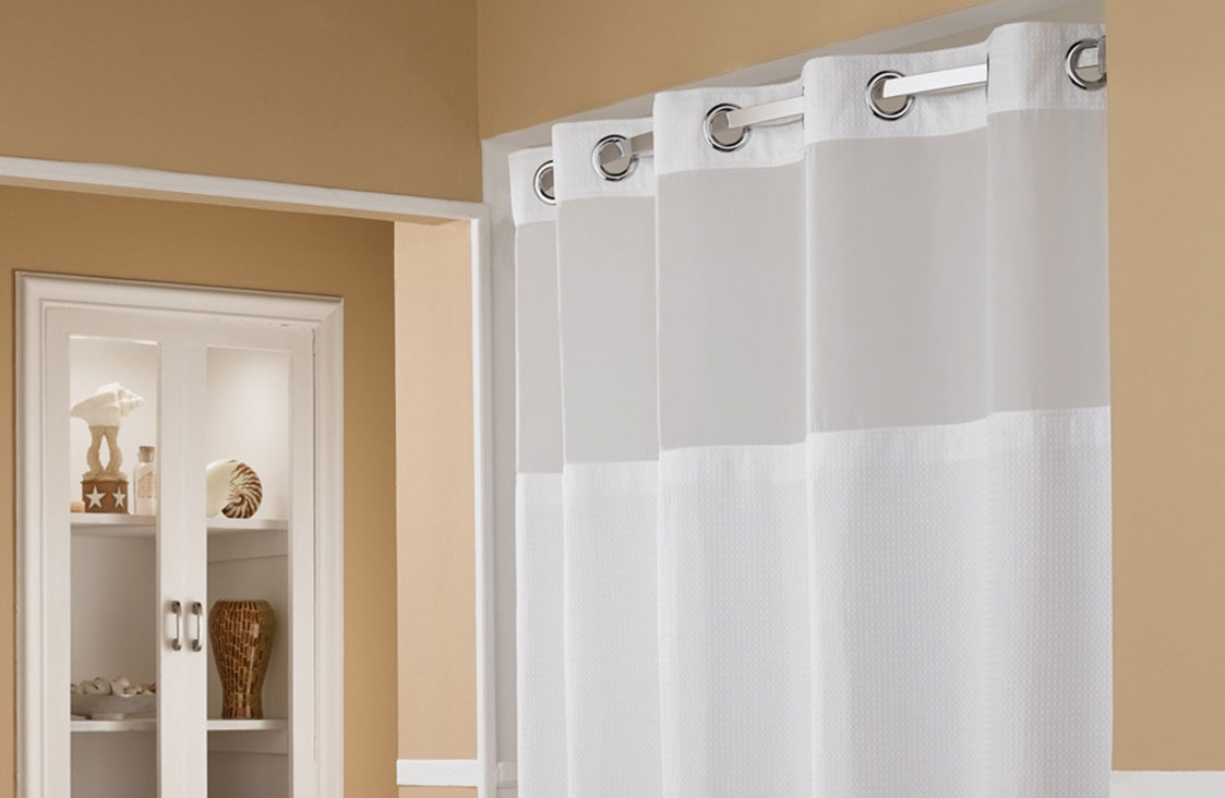 Hookless Shower Curtain, Hookless Shower Curtain With Window